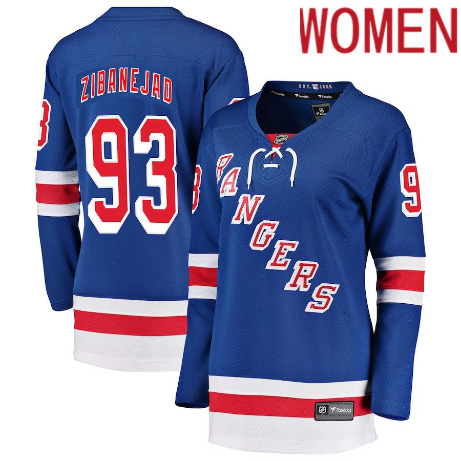Women New York Rangers 93 Mika Zibanejad Fanatics Branded Blue Breakaway Player NHL Jersey